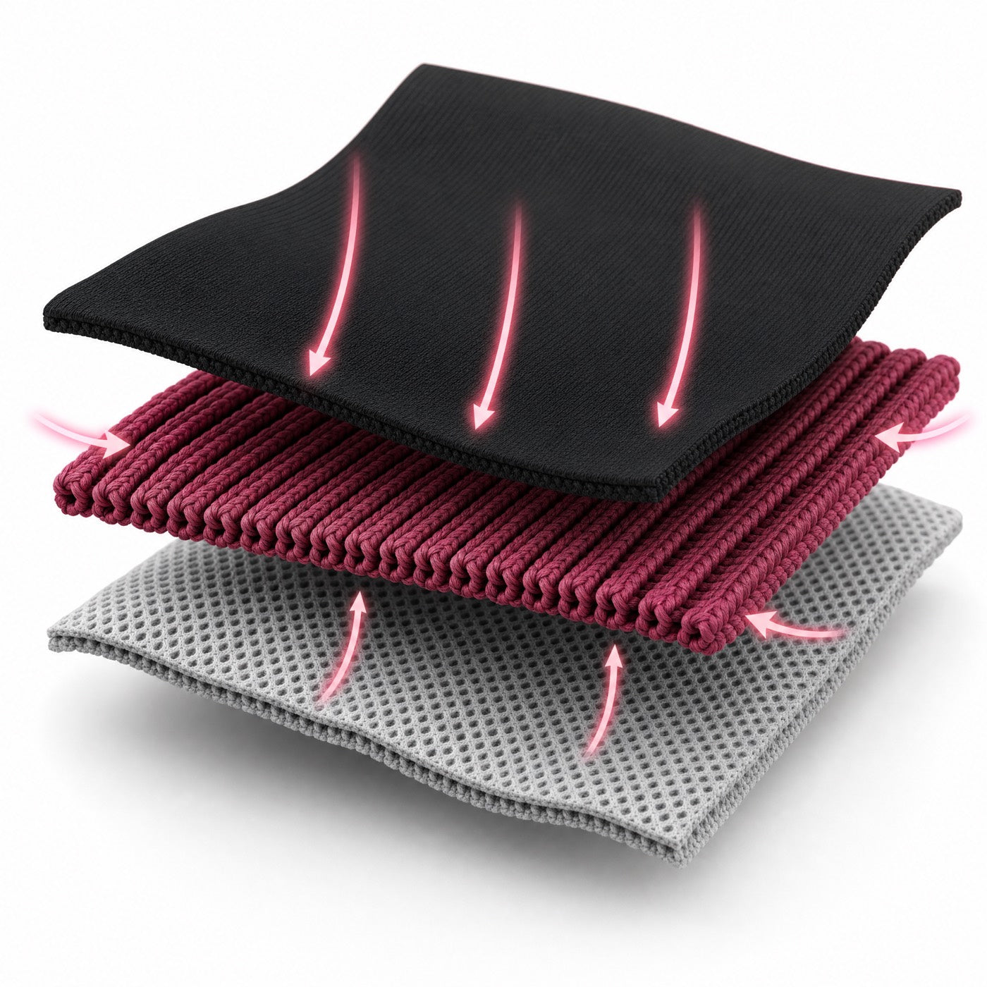 Three knit layers